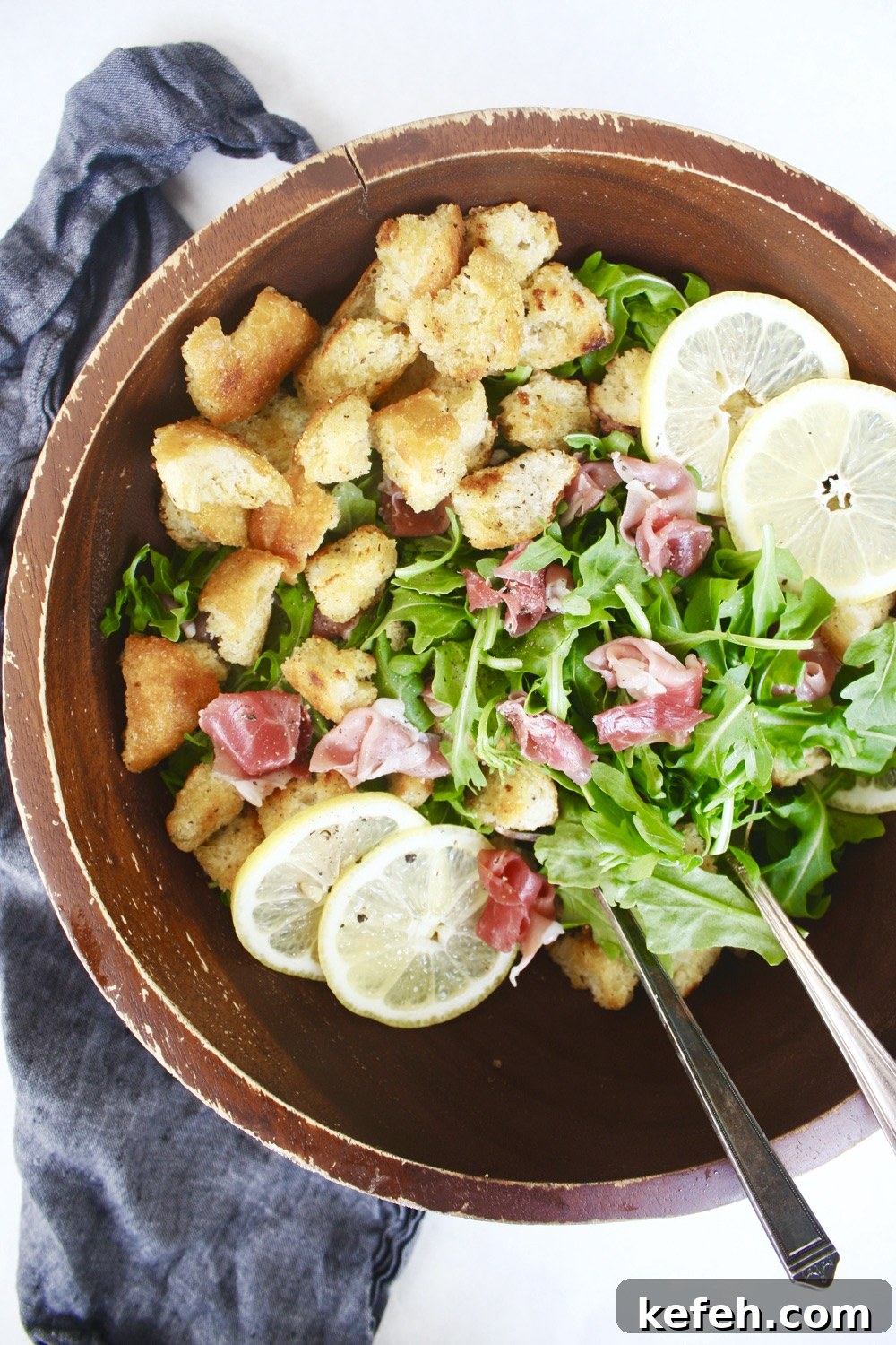 Arugula and Prosciutto Salad with Lemon Vinaigrette Recipe 3 Arugula Prosciutto Salad with Lemony Vinaigrette - This delicious and simple salad only has a few ingredients, but the flavor combo is to die for! TheGarlicDiaries.com