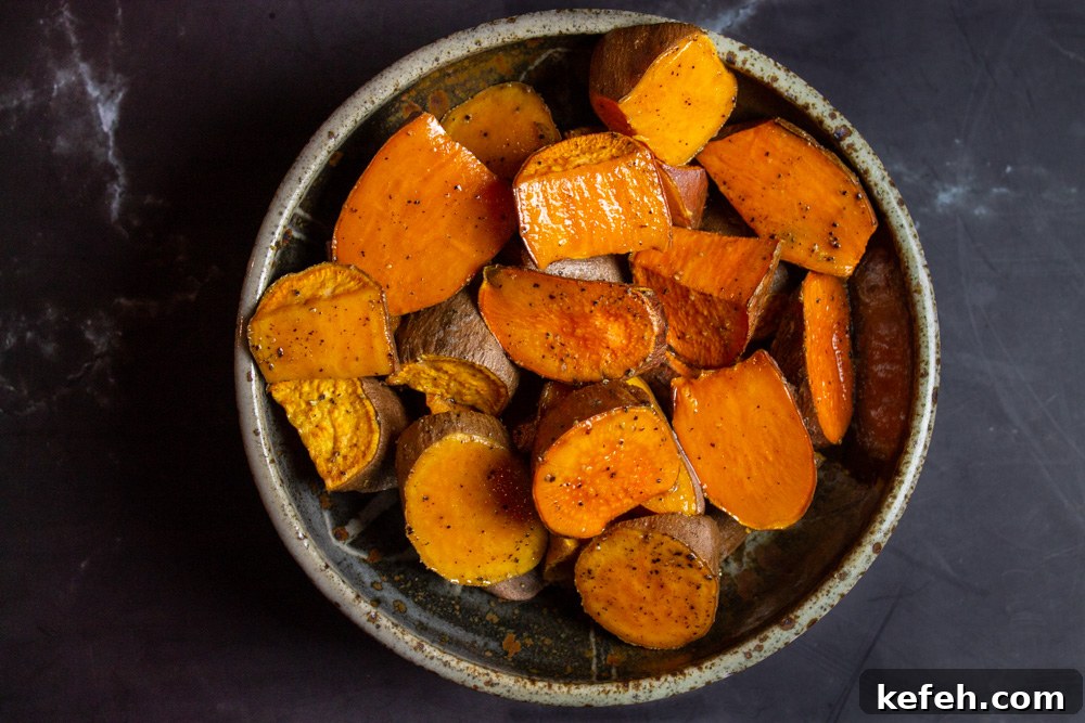 Crispy Roasted Sweet Potatoes with Garlic and Herbs 2 roasted sweet potatoes